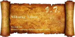 Vékony Tibor névjegykártya